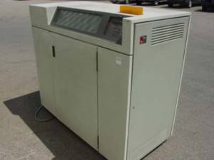 IBM 4248 impact printer. Note large flashing paper out light.